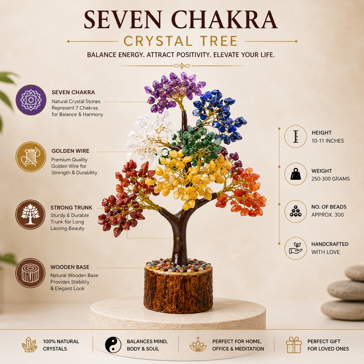 7 Chakra Crystal Tree – Natural Healing Crystal | Dhivarashi