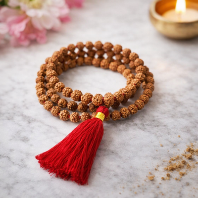 Dhivarashi Rudraksha Mala 6mm Natural Beads - Authentic Small Seeds Meditation Prayer Spiritual Healing Delicate Jewelry