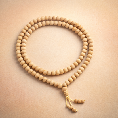 White Chandan Mala Thread Latkan 8mm