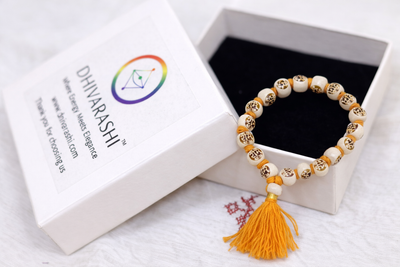 Dhivarashi Ram Naam Tulsi Sumanni Bracelet | 100% Natural Tulsi Wood | Sacred Ram Name Engraved | Spiritual Protection, Peace & Devotion Bracelet for Men & Women