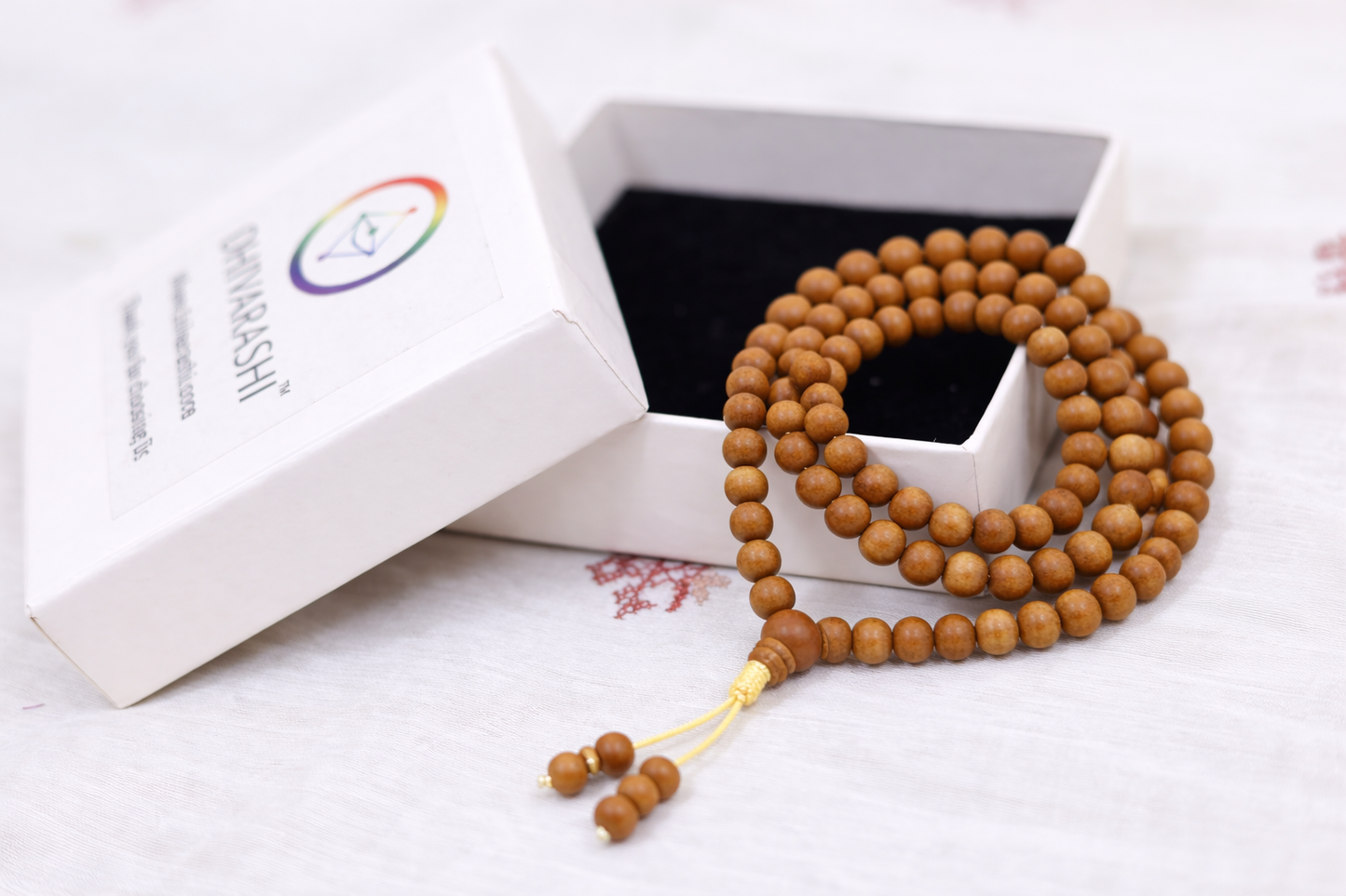 White Chandan Mala Thread Latkan 8mm