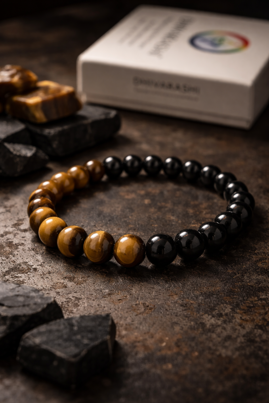 Black Onyx & Tiger Eye Bracelet | Protection, Confidence & Success | Natural Crystal – DHIVARASHI