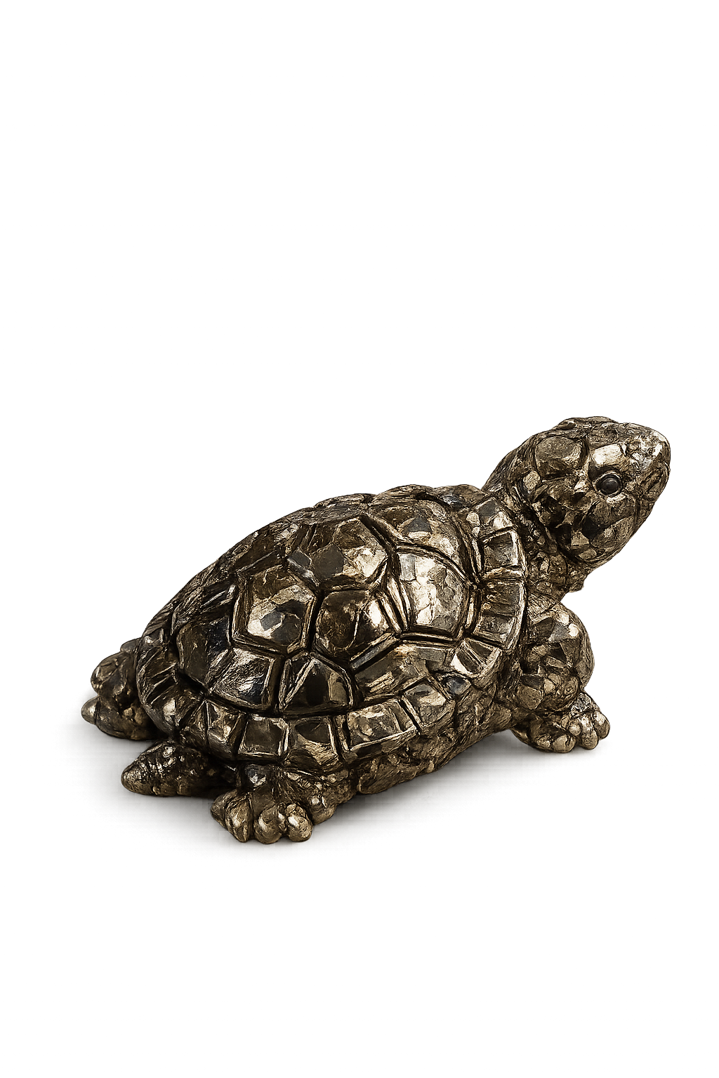 Pyrite Tortoise for Wealth & Vastu | Natural Crystal Bundle with Selenite Plate, Rudraksha & Lab Certificate