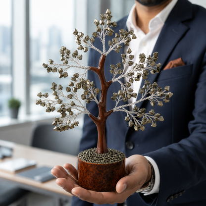 Natural Pyrite Crystal Tree | 300 Beads | Vastu & Feng Shui Décor | Dhivarashi®