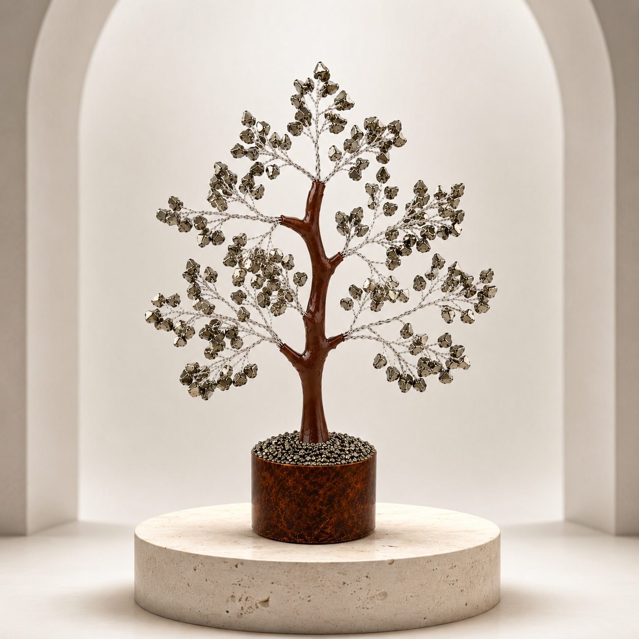 Natural Pyrite Crystal Tree | 300 Beads | Vastu & Feng Shui Décor | Dhivarashi®