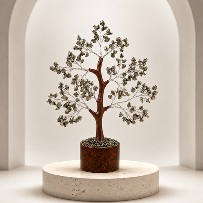 Natural Pyrite Crystal Tree | 300 Beads | Vastu & Feng Shui Décor | Dhivarashi®