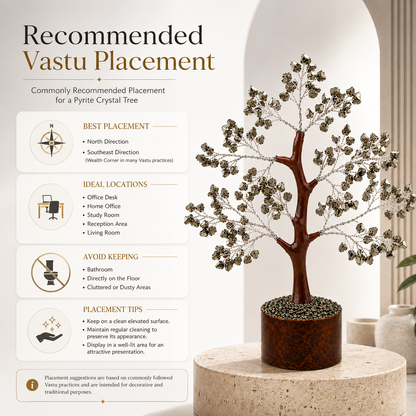Natural Pyrite Crystal Tree | 300 Beads | Vastu & Feng Shui Décor | Dhivarashi®