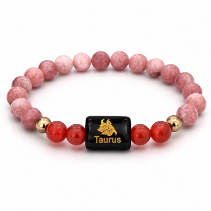 Taurus Zodiac Bracelet – Certified Sunstone & Carnelian Crystal Bracelet | Dhivarashi
