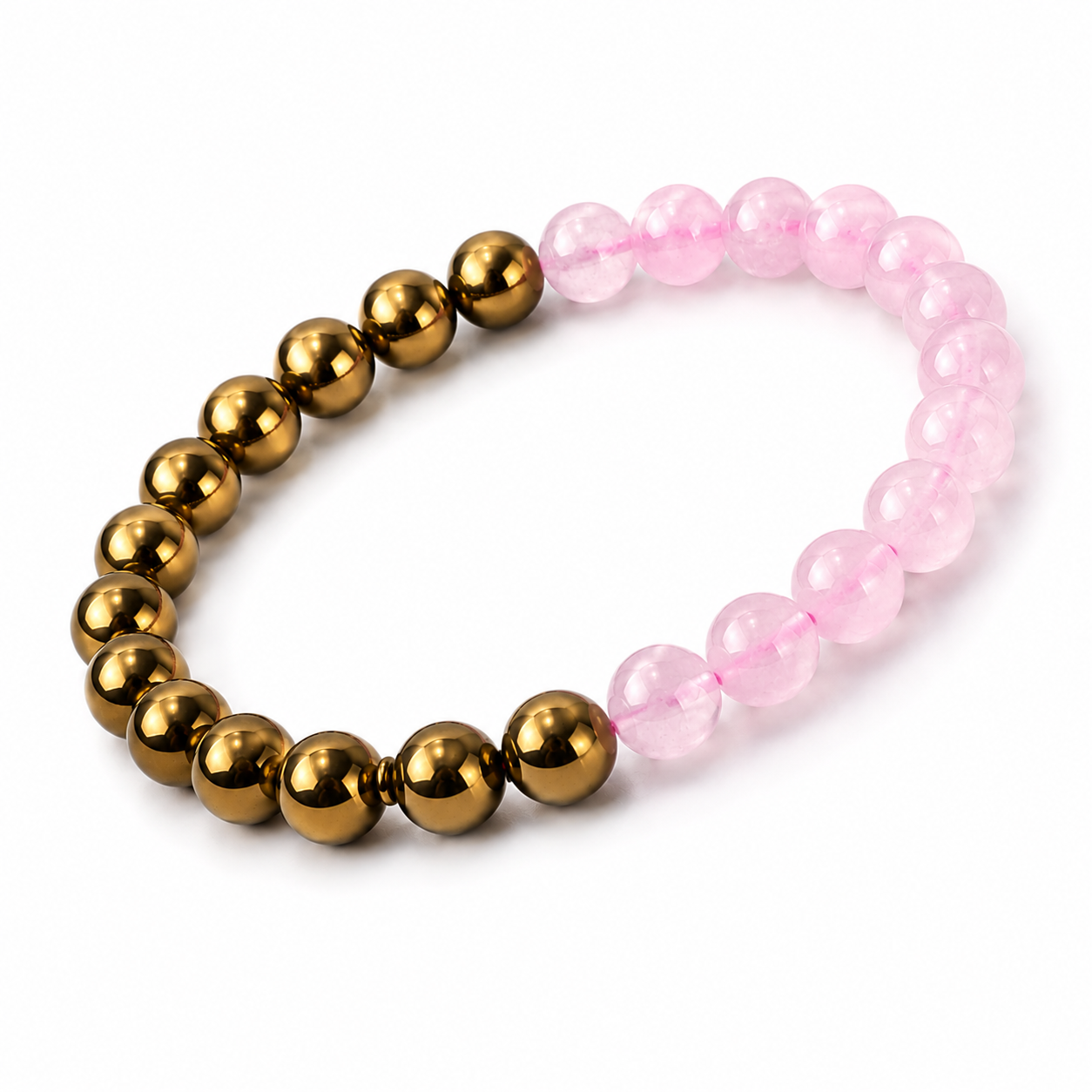 Rose Quartz & Golden Obsidian Bracelet – Love, Protection & Healing Crystal Jewelry