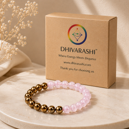 Rose Quartz & Golden Obsidian Bracelet – Love, Protection & Healing Crystal Jewelry