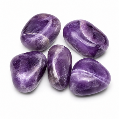 Amethyst Tumbles 60g – Set of 5 Healing Crystals | Dhivarashi