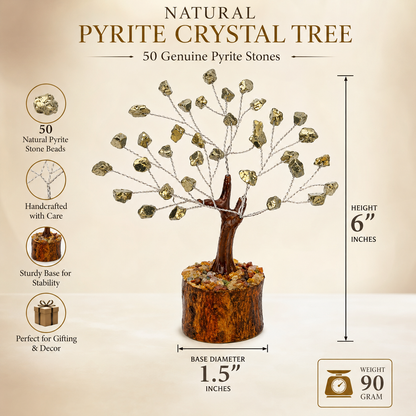 Natural Pyrite Crystal Tree for Wealth & Prosperity | 50 Stones | Dhivarashi