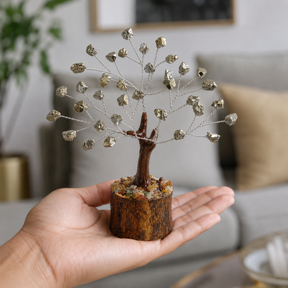 Natural Pyrite Crystal Tree for Wealth & Prosperity | 50 Stones | Dhivarashi