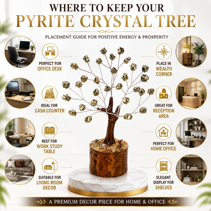 Natural Pyrite Crystal Tree for Wealth & Prosperity | 50 Stones | Dhivarashi