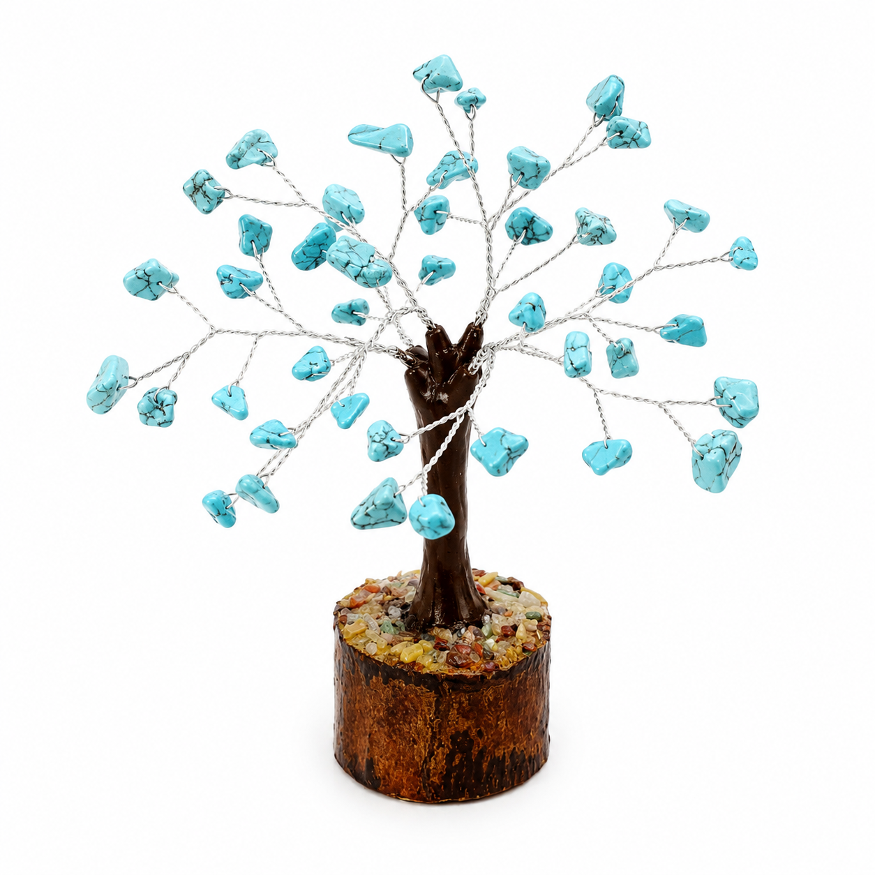 Natural Turquoise Crystal Tree – Protection, Balance & Inner Peace | 50 Stones | Dhivarashi