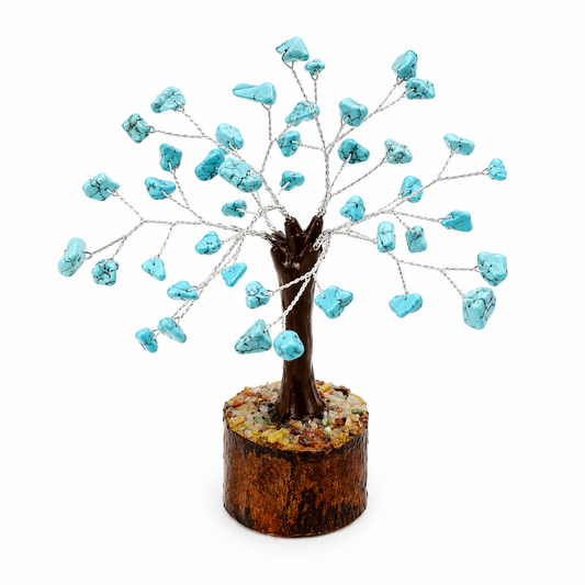 Natural Turquoise Crystal Tree – Protection, Balance & Inner Peace | 50 Stones | Dhivarashi