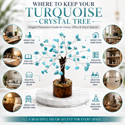 Natural Turquoise Crystal Tree – Protection, Balance & Inner Peace | 50 Stones | Dhivarashi