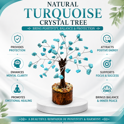 Natural Turquoise Crystal Tree – Protection, Balance & Inner Peace | 50 Stones | Dhivarashi