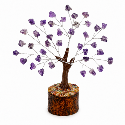 Amethyst Crystal Tree | 50 Natural Beads | Handmade Gemstone Crystal Tree | Dhivarashi