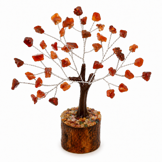 Natural Carnelian Crystal Tree – Boost Energy, Confidence & Motivation | 50 Stones | Dhivarashi