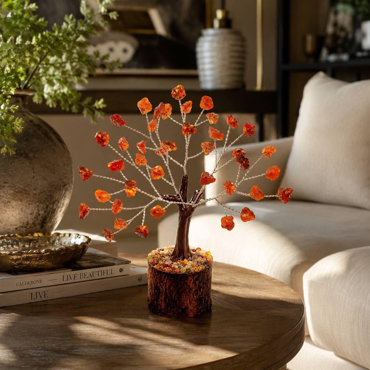 Natural Carnelian Crystal Tree – Boost Energy, Confidence & Motivation | 50 Stones | Dhivarashi