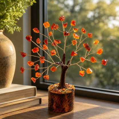Natural Carnelian Crystal Tree – Boost Energy, Confidence & Motivation | 50 Stones | Dhivarashi