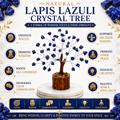 Lapis Lazuli Crystal Tree | 50 Natural Stones | Handmade Gemstone Bonsai | Dhivarashi
