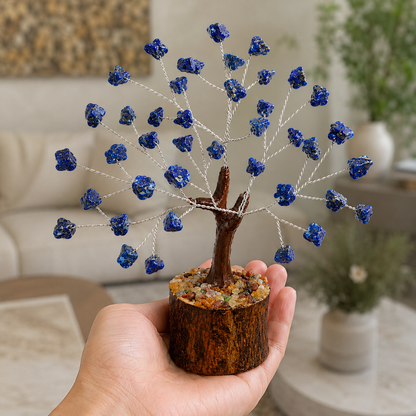 Lapis Lazuli Crystal Tree | 50 Natural Stones | Handmade Gemstone Bonsai | Dhivarashi