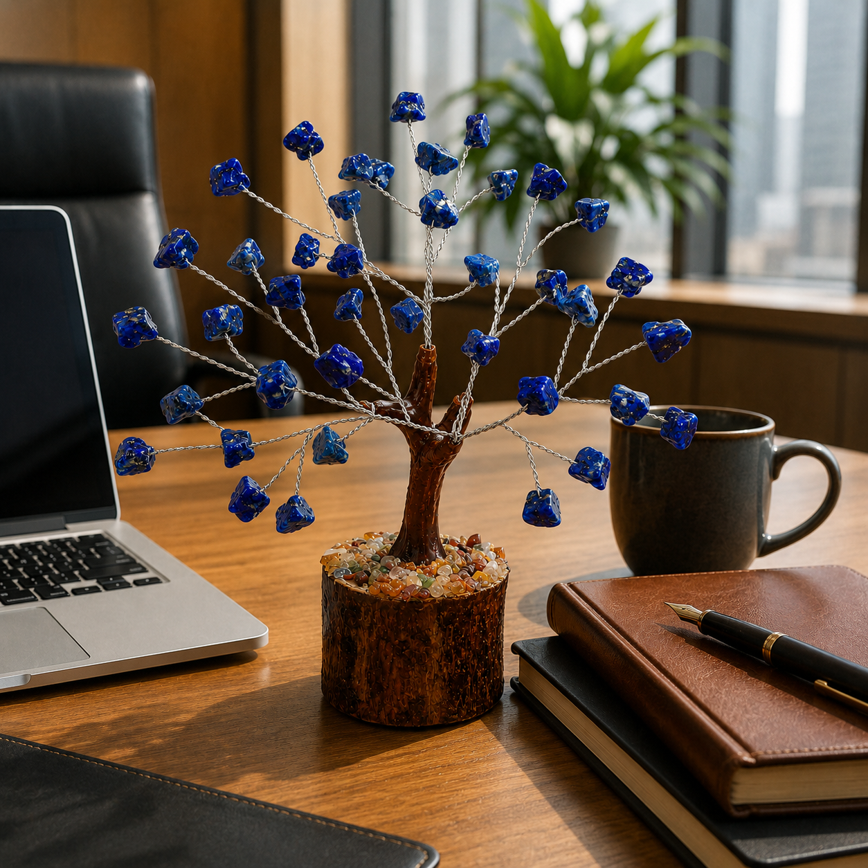 Lapis Lazuli Crystal Tree | 50 Natural Stones | Handmade Gemstone Bonsai | Dhivarashi