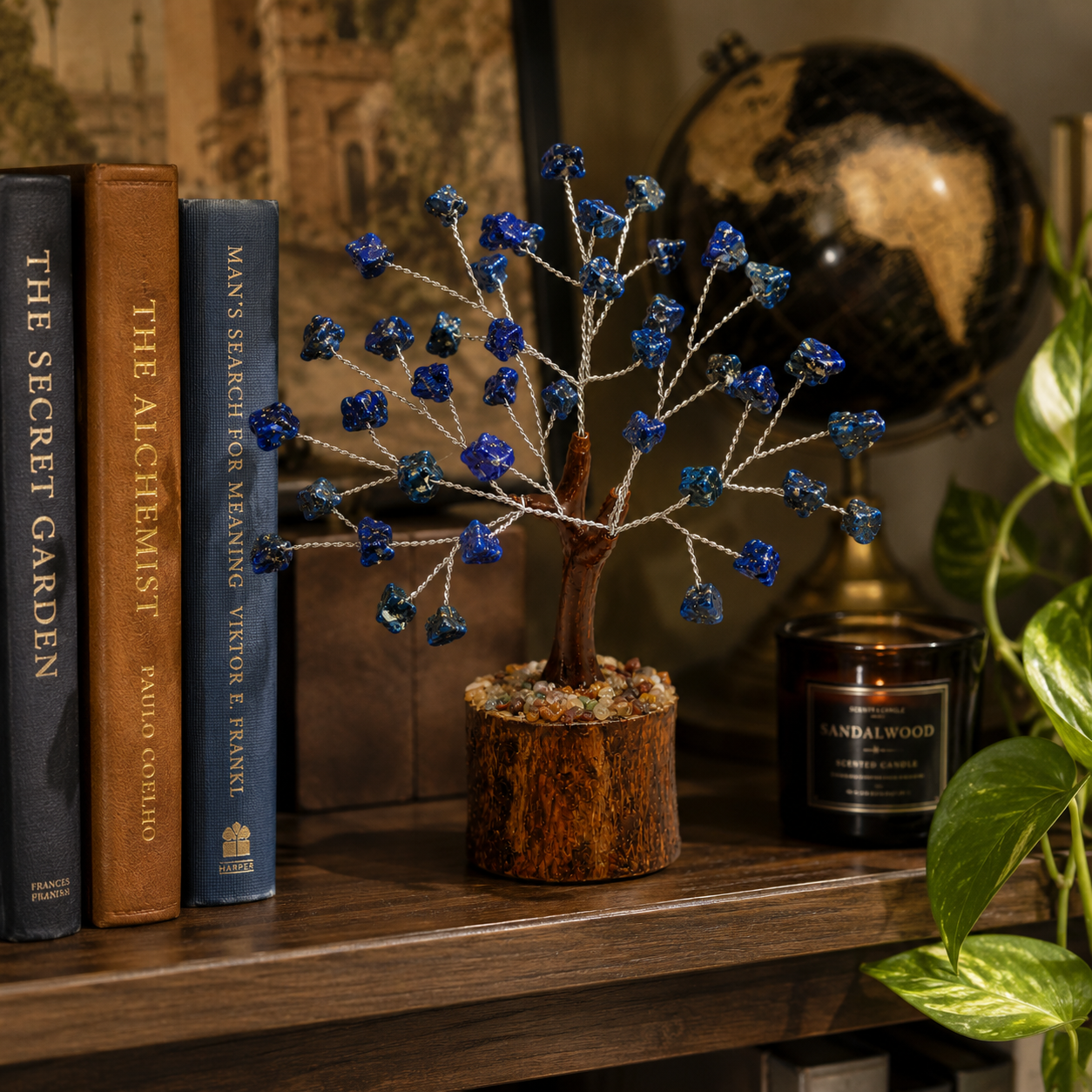 Lapis Lazuli Crystal Tree | 50 Natural Stones | Handmade Gemstone Bonsai | Dhivarashi