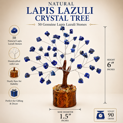 Lapis Lazuli Crystal Tree | 50 Natural Stones | Handmade Gemstone Bonsai | Dhivarashi