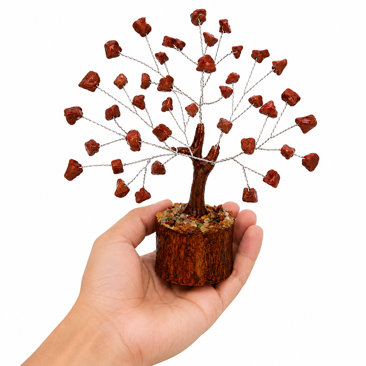 Red Jasper Crystal Tree | 50 Beads | 6 Inch | Vastu & Home Décor Gift