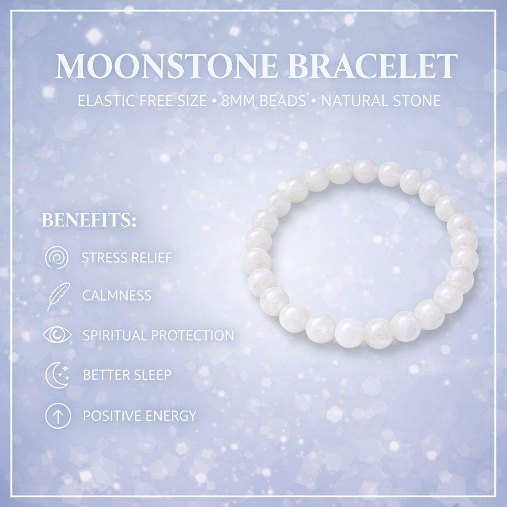 Moonstone Bracelet | Emotional Balance, Intuition & Inner Peace | Natural Crystal – DHIVARASHI