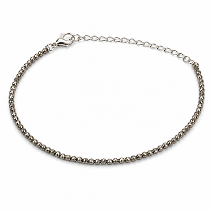 Raw Pyrite Anklet for Women — Natural Crystal Jewellery for Wealth & Protection | DHIVARASHI