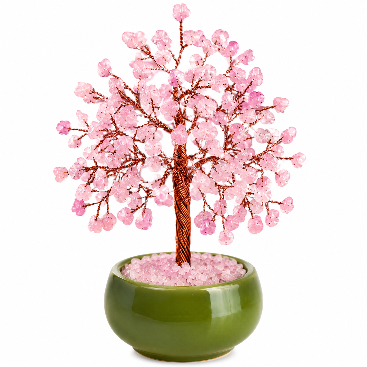 Natural Rose Quartz Crystal Tree | Stone of Love | DHIVARASHI
