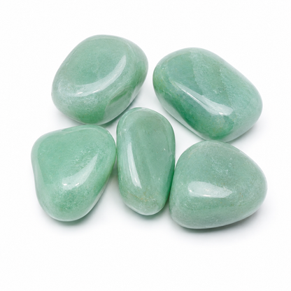 Green Aventurine Crystal Tumbled Stones – Stone of Opportunity | Set of 5 | Dhivarashi