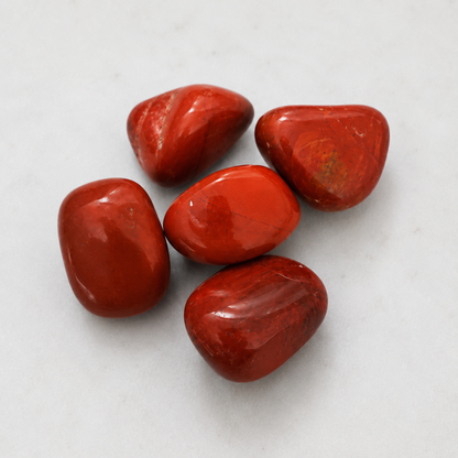 Red Jasper Crystal Tumbled Stones | Set of 5 | Root Chakra Grounding | Dhivarashi