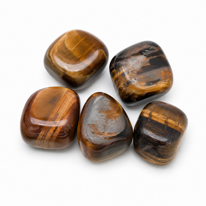 Tiger Eye Tumbled Stones | Set of 5 | Dhivarashi