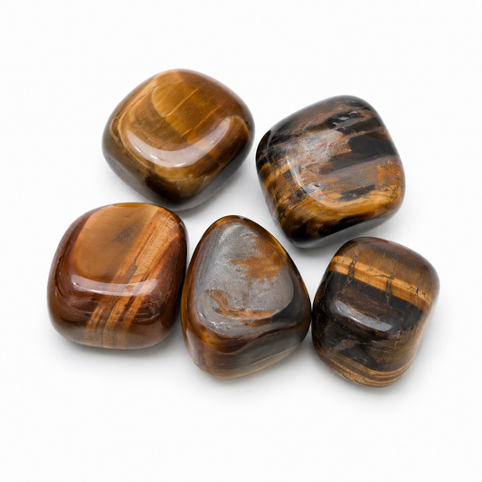 Tiger Eye Tumbled Stones | Set of 5 | Dhivarashi