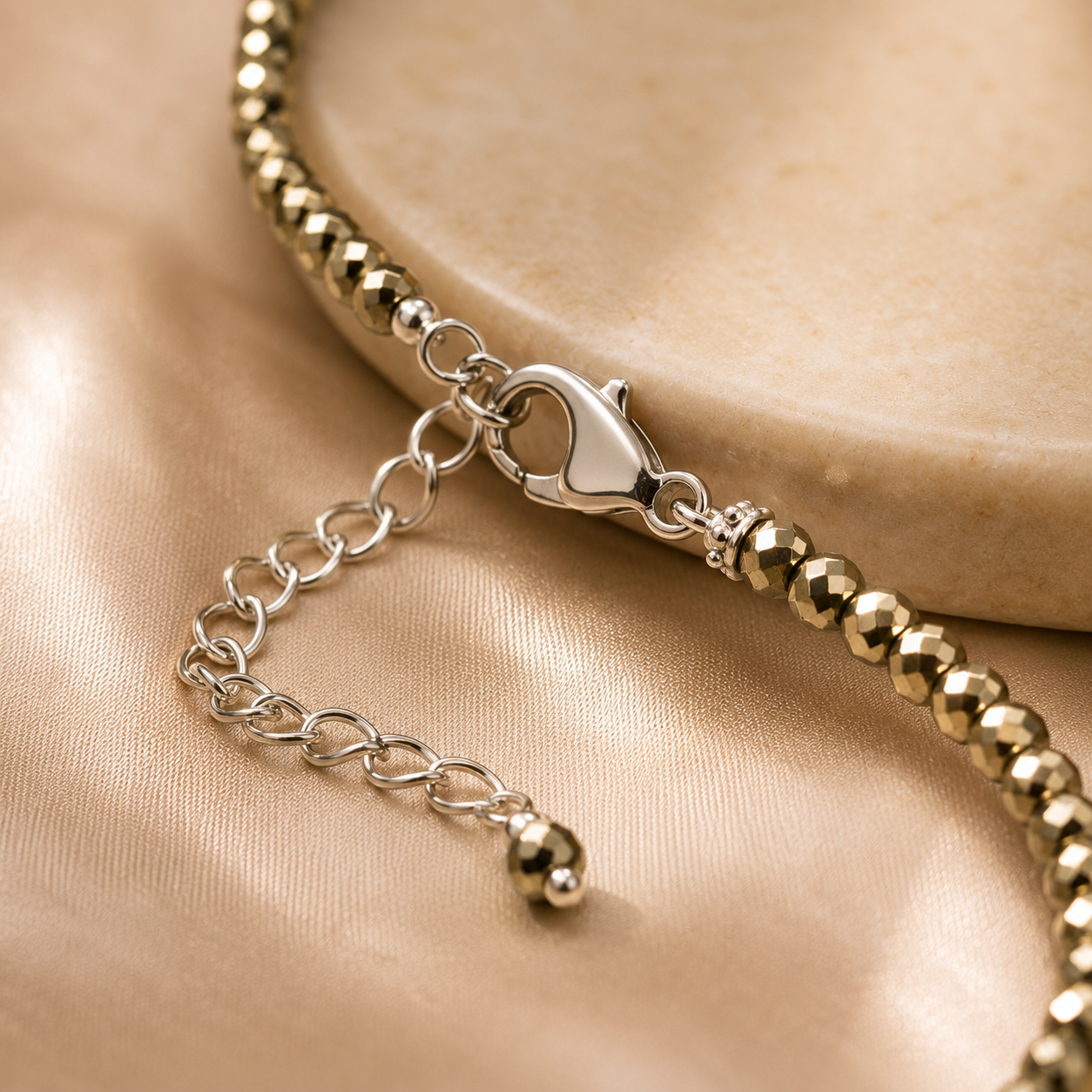 Raw Pyrite Anklet for Women — Natural Crystal Jewellery for Wealth & Protection | DHIVARASHI
