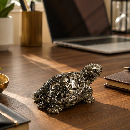 Pyrite Tortoise — Natural Crystal for Wealth, Vastu & Feng Shui | DHIVARASHI