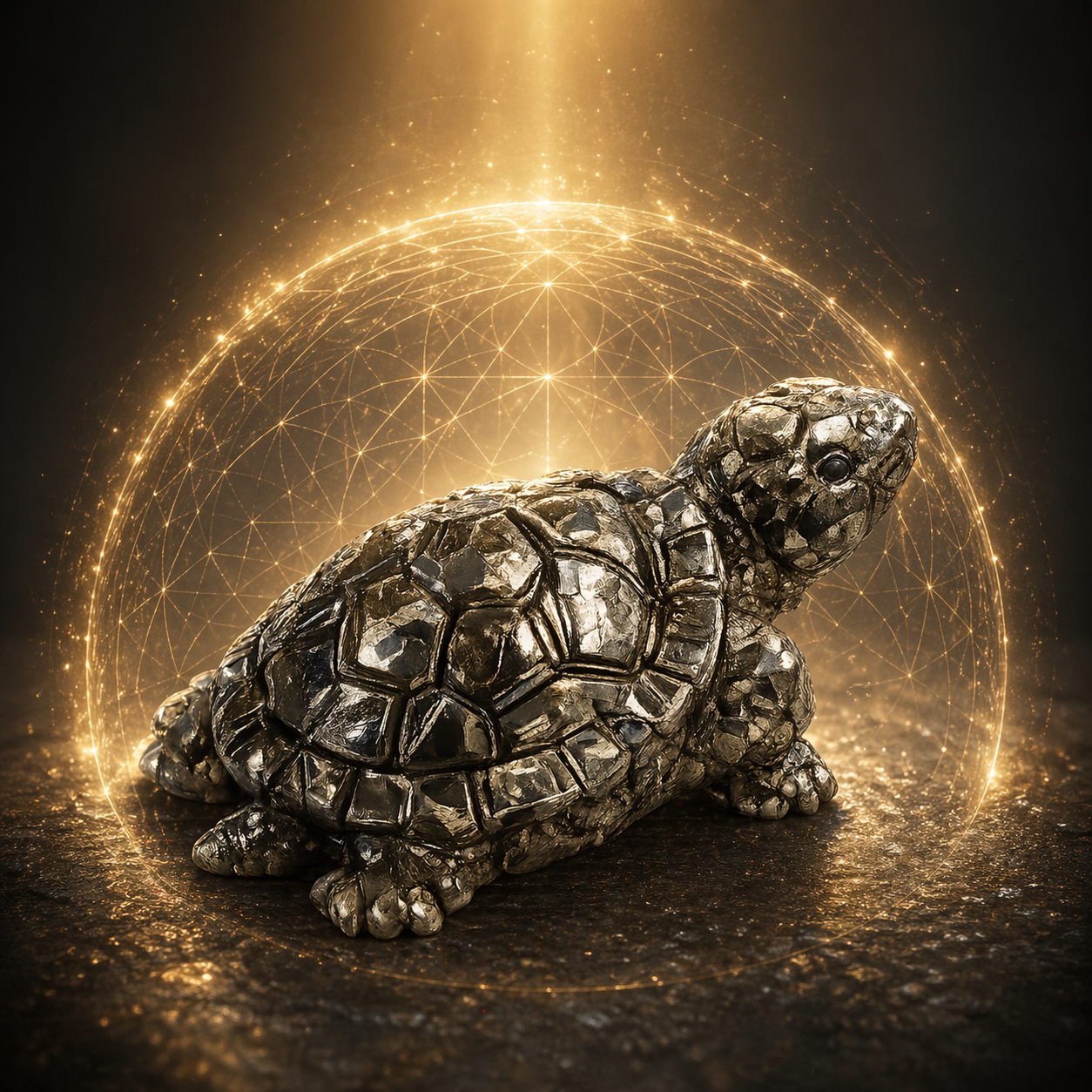 Pyrite Tortoise — Natural Crystal for Wealth, Vastu & Feng Shui | DHIVARASHI