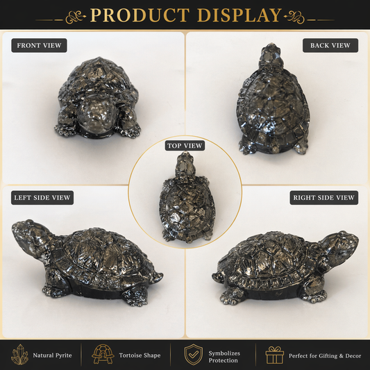Pyrite Tortoise — Natural Crystal for Wealth, Vastu & Feng Shui | DHIVARASHI