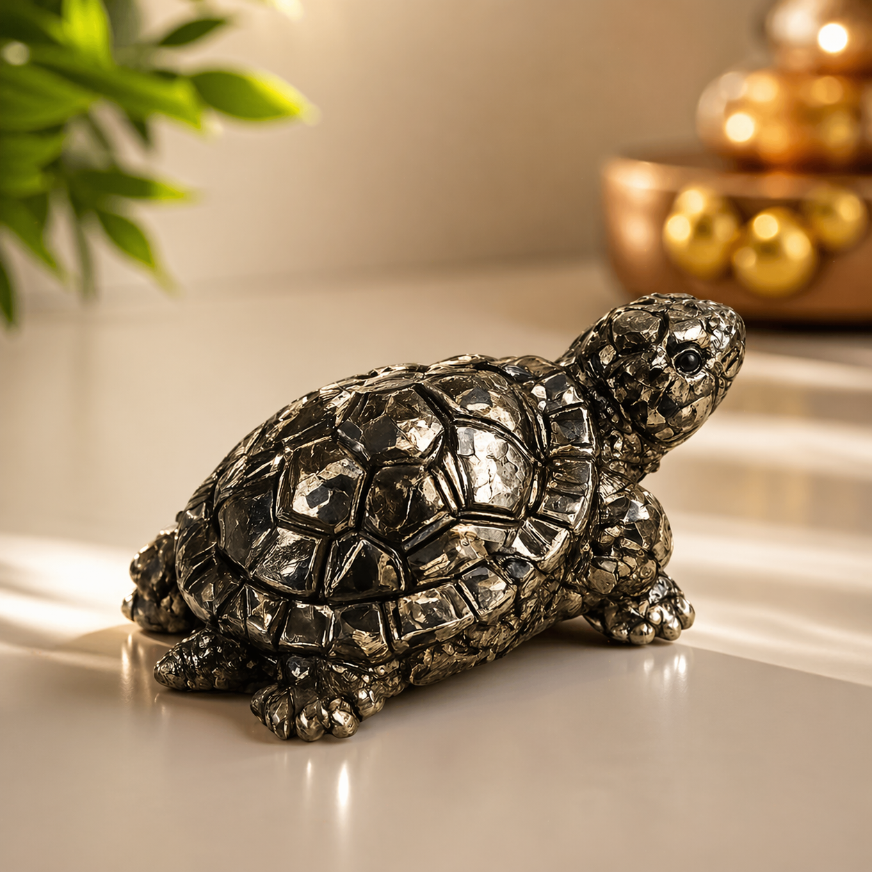 Pyrite Tortoise — Natural Crystal for Wealth, Vastu & Feng Shui | DHIVARASHI
