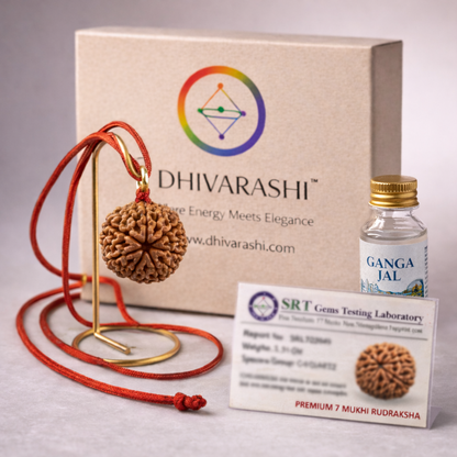 7 Mukhi Rudraksha Bracelet – Natural, Lab Certified & Energized