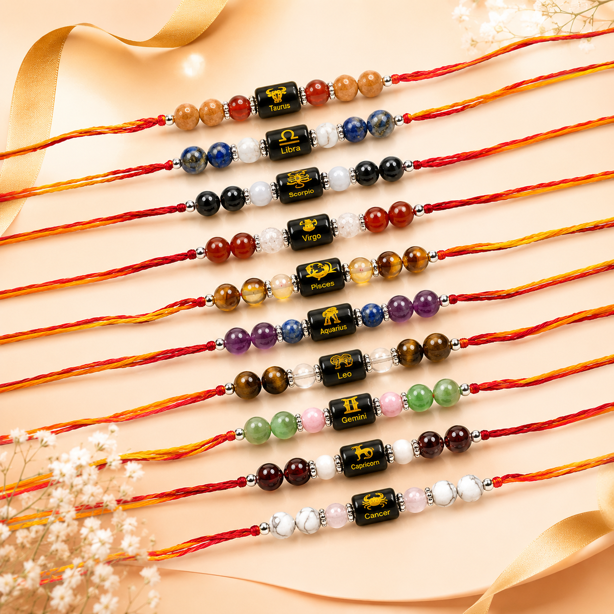 Zodiac Crystal Rakhi Bracelet