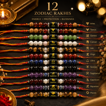 Zodiac Crystal Rakhi Bracelet