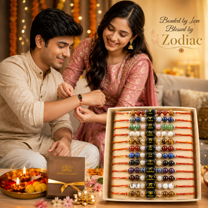 Zodiac Crystal Rakhi Bracelet