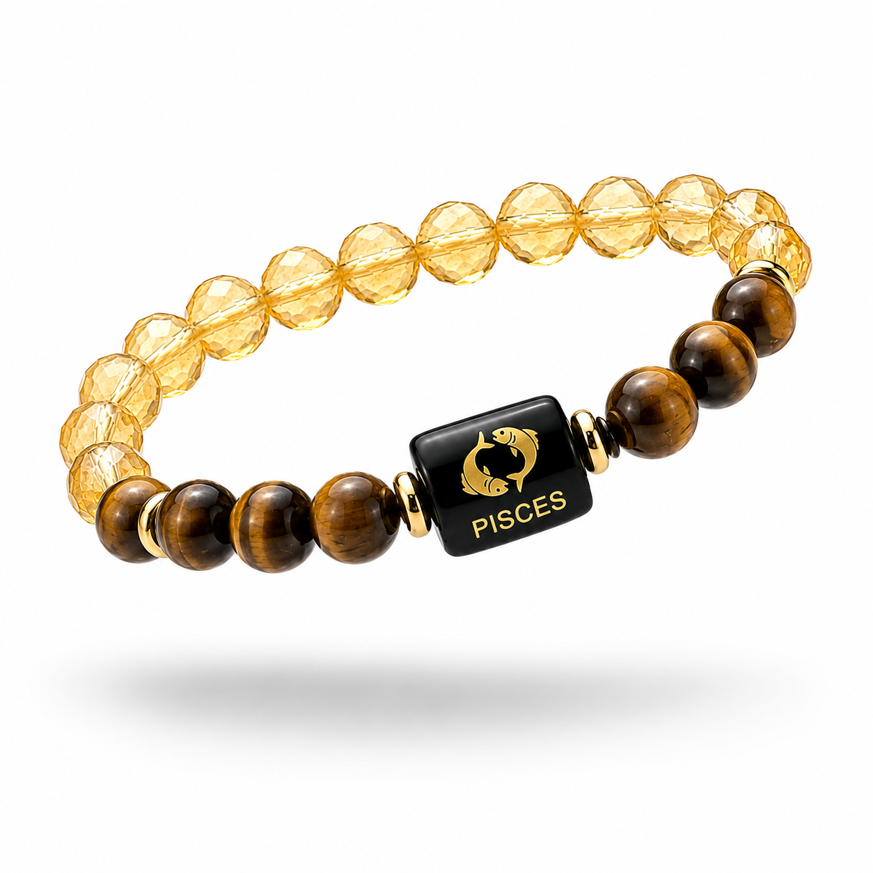 Pisces Zodiac Bracelet (मीन राशि) | Certified Amethyst & Aquamarine | Intuition, Calm & Emotional Balance | Crystal Bracelet for Men & Women