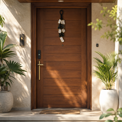 Black Tourmaline Stone and Selenite Crystals Door Hanging Nazar Battu for Home Entrance